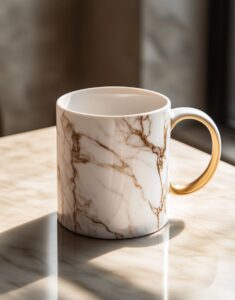 elegant marble looking ceramic mug decorative coffee cup for stylish sipping ☕✨