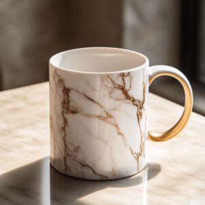 elegant marble looking ceramic mug decorative coffee cup for stylish sipping ☕✨